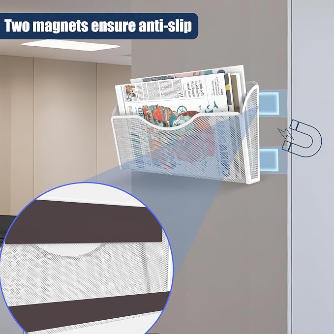 Magnetic File Holder 1 Pockets File Folder Organizer, Office Hanging Magazine - Image 4