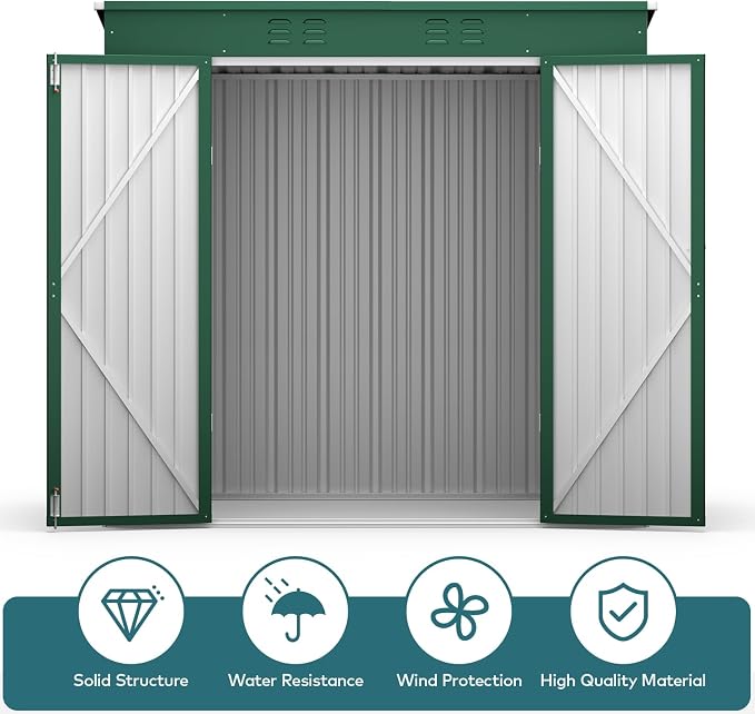 Gizoon 6' x 4' Outdoor Storage Shed - Image 7