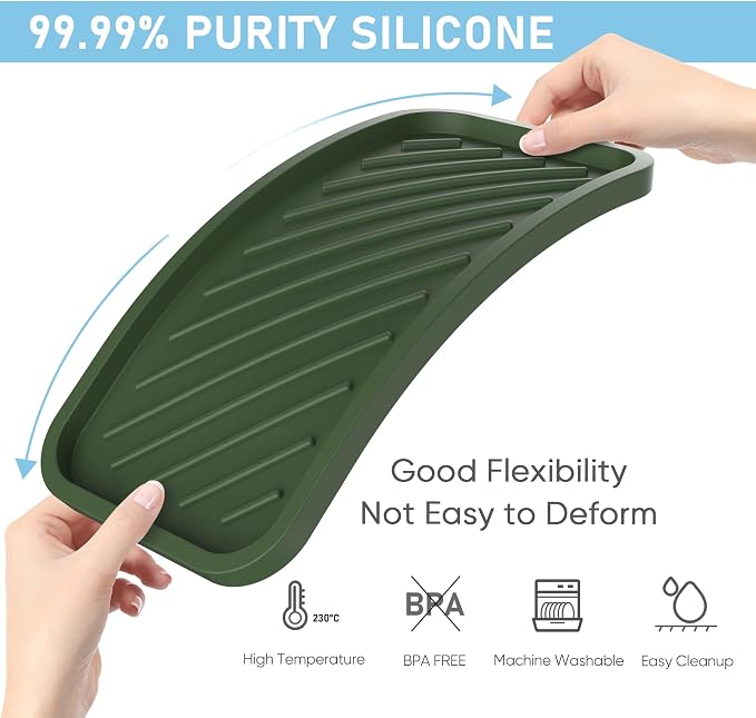 EG-SIPRO Silicone Sponge Holder, Large 10" Kitchen Sink Organizer Tray - Image 3