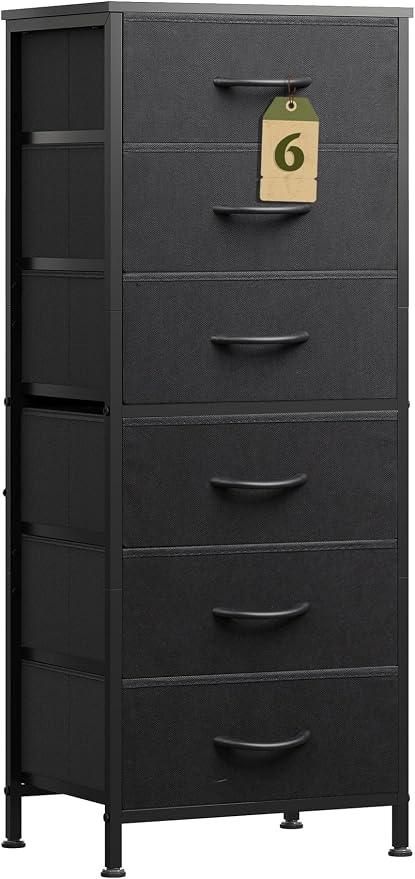 WLIVE Tall Dresser for Bedroom, 6 Drawer Dresser, Tall vertical design by WLIVE