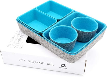 Welaxy Drawer organizers bins felt tray desk storage bins dividers small - Image 6