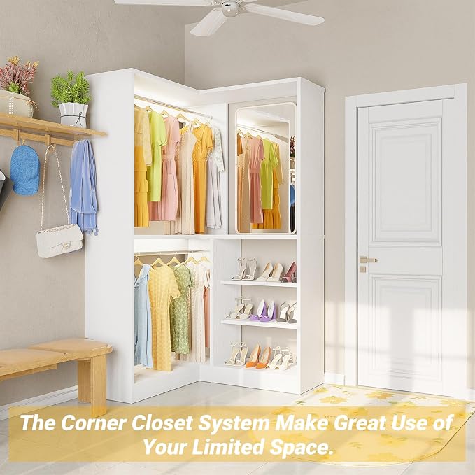 Unikito Corner Closet System, 36 Inch Large Freestanding Closet Organizer System - Image 5