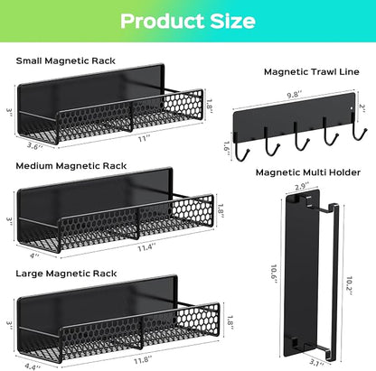 5-Pack Magnetic Shelves for Laundry Room Organization, Strong Hold Refrigerator - Image 8