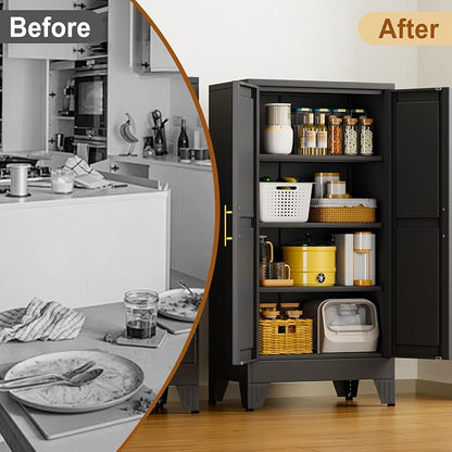 47" Black Metal Storage Cabinet - Image 7