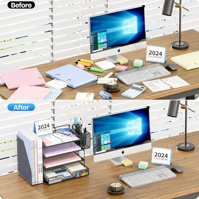 OPNICE Desk Organizer, 4-Tier Desktop File Organizer - Image 3