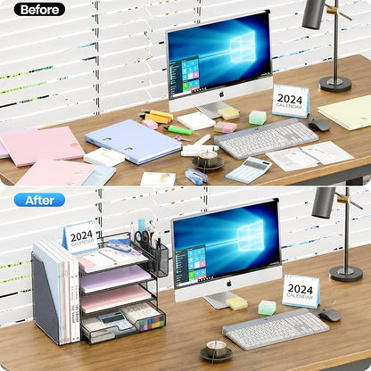 OPNICE Desk Organizer, 4-Tier Desktop File Organizer - Image 3