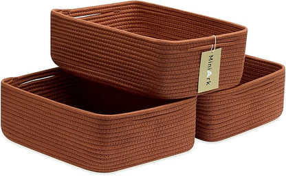 Large Shallow Organizing Baskets 15x11x5.1 Inches by MiniArkStorageBasketsHome