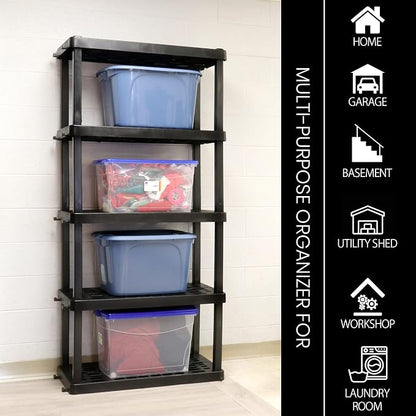 Koolatron Oskar Small Interlocking Shelving Unit, Tool-Free Assembly, Heavy - Image 4