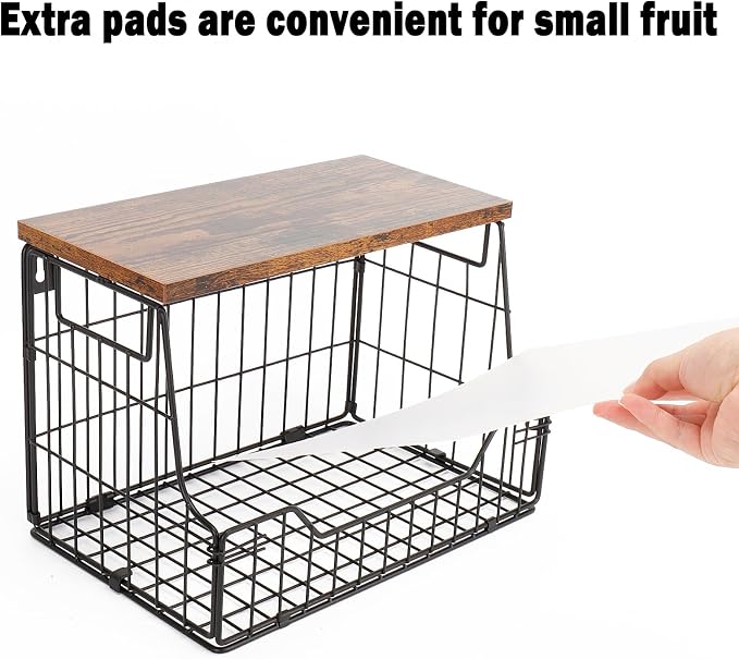 Livabber Fruit Basket for Kitchen, Metal Fruit Vegetable Storage Bin - Image 7