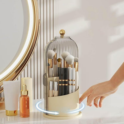 Cosmetic Storage Holder Box, Transparent 360° Rotating Sliding Door Makeup - Image 6