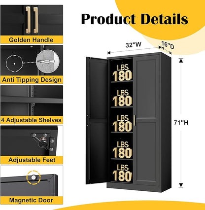 Steeloong 71"Metal Pantry Storage Cabinet - Image 3