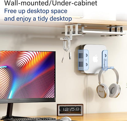BYMECOST Under Desk Laptop Mount, Metal Under Desk Storage Holder, - Image 3