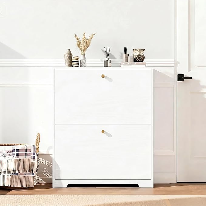 Nicetree Shoe Cabinet with 2 Flip Drawers, Modern Entryway Organizer, - Image 7