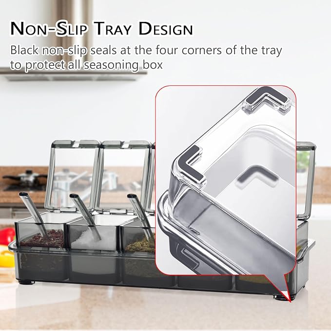 V·RESOURCING Clear Seasoning Box, 5 Pieces Clear Seasoning Storage Container - Image 7