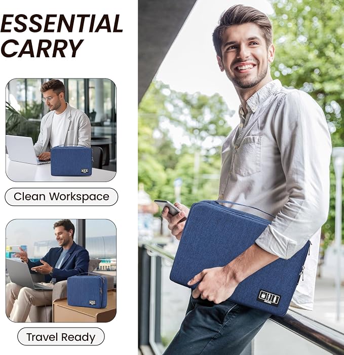 Large Electronic Organizer Travel Case, Double Layer Tech Pouch - Image 7
