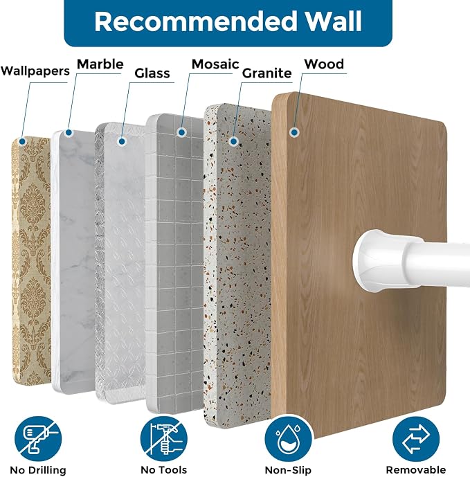 AIZESI Spring Tension Curtain Rods Short Tension Rod - Image 6