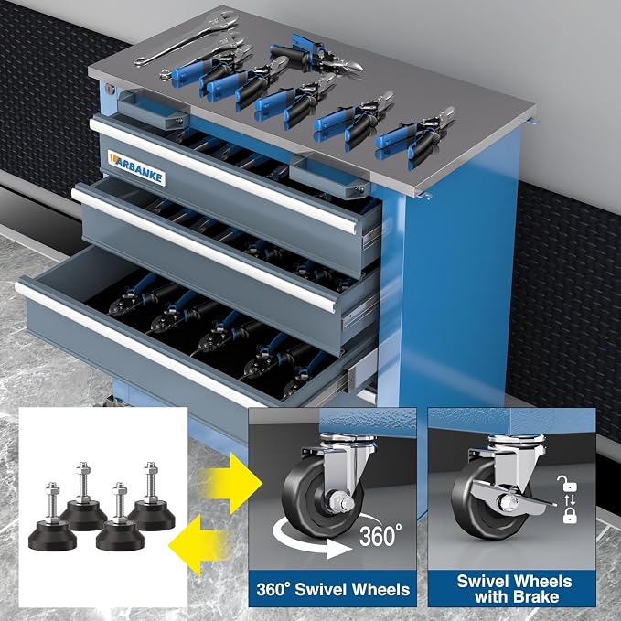 LARBANKE 5-Drawer Tool Chest, Rolling Tool Chest - Image 5