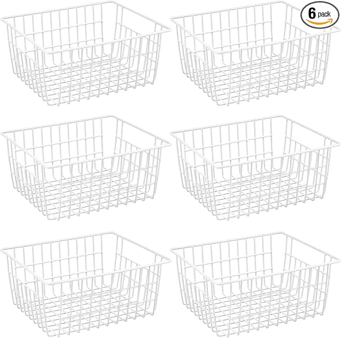 15.2" Metal Wire Baskets for Organizing 6 Pack, Household Pantry Storage by GEDLIRE