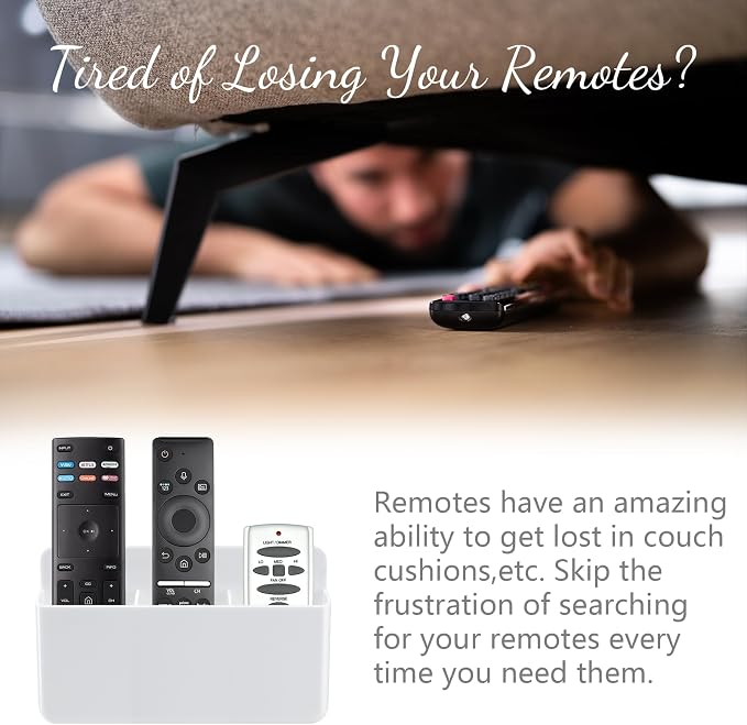 3 Slot Remote Control Holder, TV Remote Holder Wall Pen Storage Accessories - Image 3