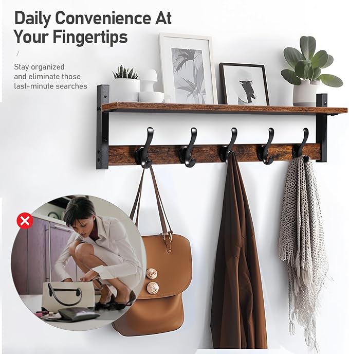 Tatub 29" Rustic Coat Rack Wall Mount - Image 4