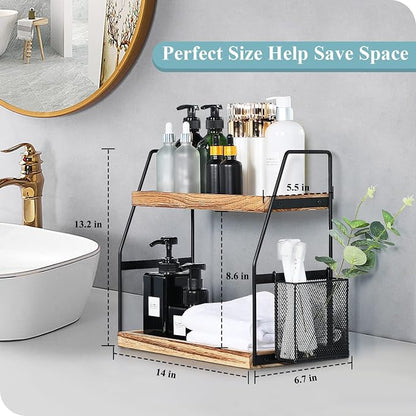 Bathroom Counter Organizer, 2-Tier Standing Storage Shelf - Image 3