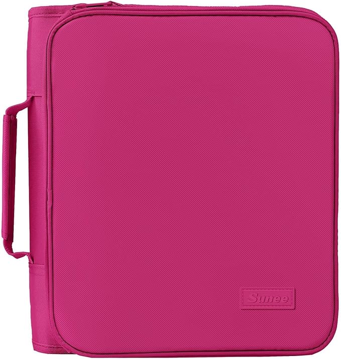 SUNEE Zippered Binder Bag with Handle, 2-Inch 3-Ring O-Ring, 500-Sheet Capacity by SUNEE