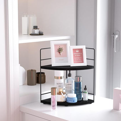 ZGO 2-Tier Bathroom Counter Organizer, Corner and Makeup Organizer - Image 2