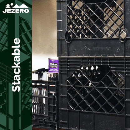 JEZERO 20 Quart 3-Pack Heavy Duty Plastic Crate | Stackable Multi-Purpose - Image 5