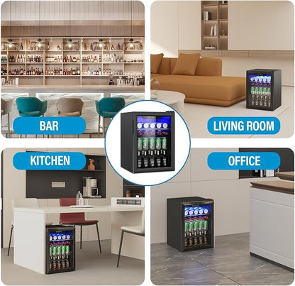 2.6 Cubic Feet Mini Fridge, 95 Can Freestanding Beverage Refrigerator - Image 6