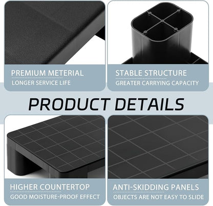 2 Pcs Plastic Pallet for Basement Storage Easy Stack Lightweight Floor Pallet - Image 3