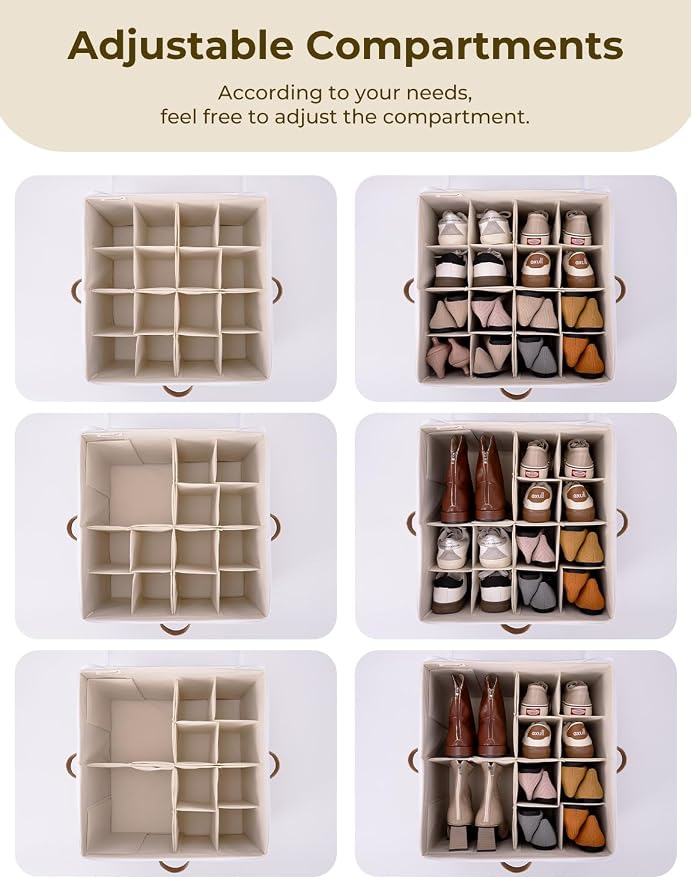 StorageWorks Shoe Organizer for Closet, Fits up to 16 Pairs, Shoe Cubby Storage - Image 4