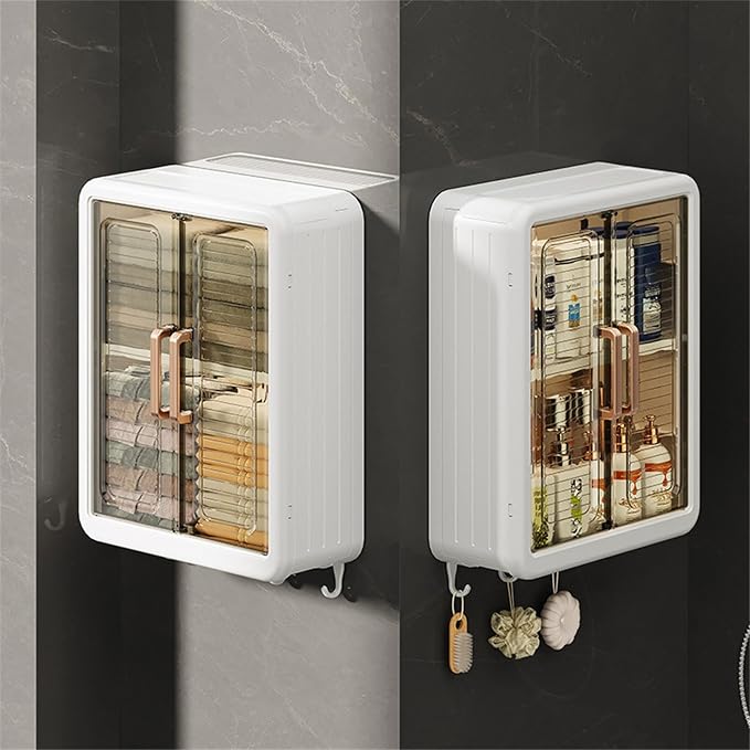 Without Drilling Wall Mounted Makeup Organizers Large Capacity Bathroom Storage - Image 2