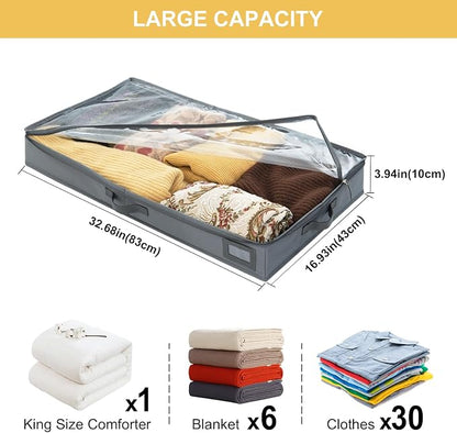 4-Inch Under Bed Storage Containers | Sturdy Sidewalls | Clear Cover & Label - Image 3