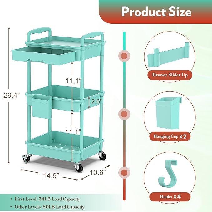 SUNALLY Makeup Cart Organizer - Image 2