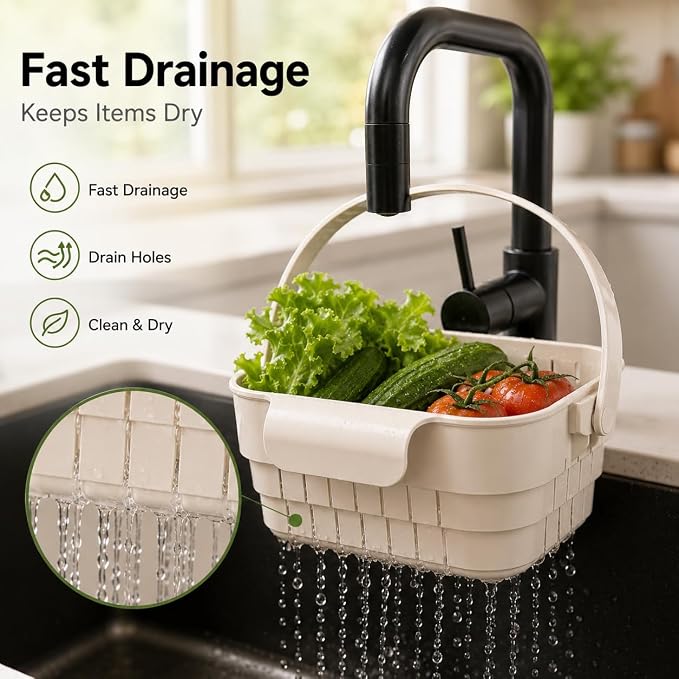 Foldable Sink Drain Basket, Hang Collapsible, Colander - Image 8
