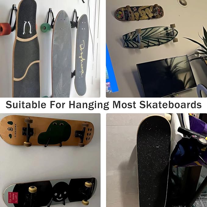 Upgraded Skateboard Wall Mount Skateboard Hanger, Skateboard and Longboard Wall - Image 2