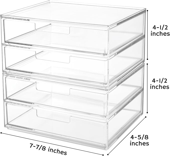 STORi Stackable Desk Drawer Organizer, 4 Wide Drawers - Image 2