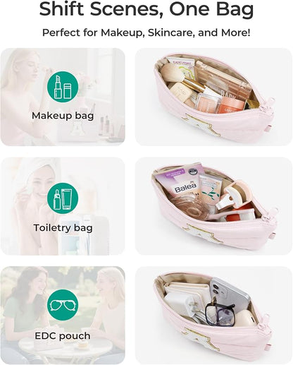BAGSMART Small Personalized Makeup Bag, Machine Washable Puffy Cosmetic Pouch - Image 8