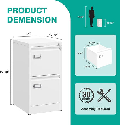 SISESOL 2 Drawer File Cabinet - Image 3
