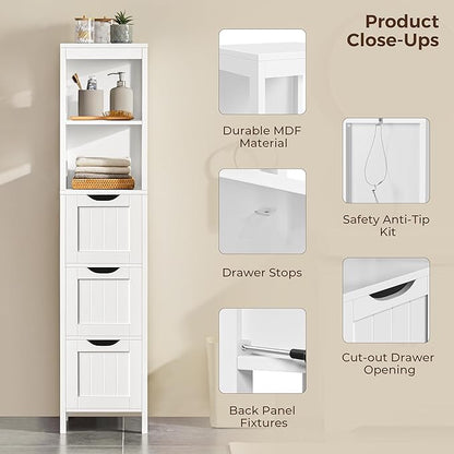 Yaheetech 56" Tall Narrow Bathroom Storage Cabinet - Image 5