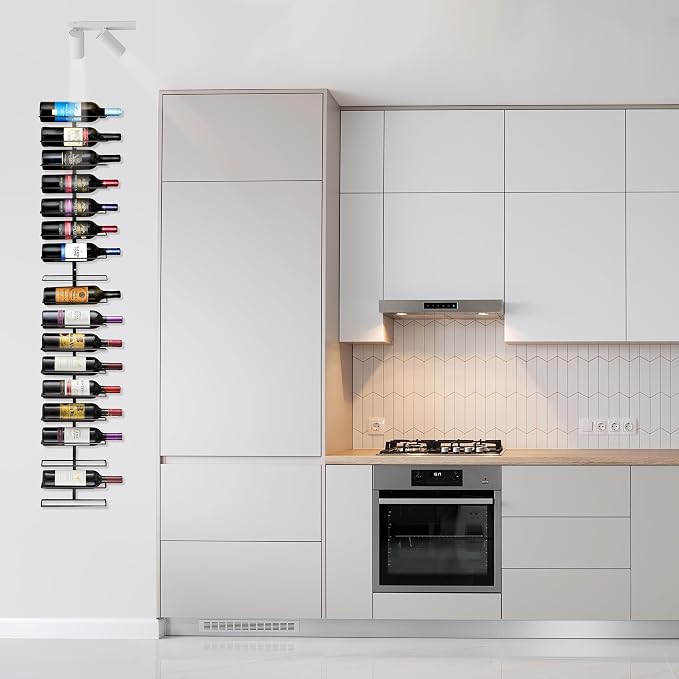 Sorbus Wall Mount Wine Rack 2-Pack – Holds 9 Bottles Each – Black Metal Wine - Image 4