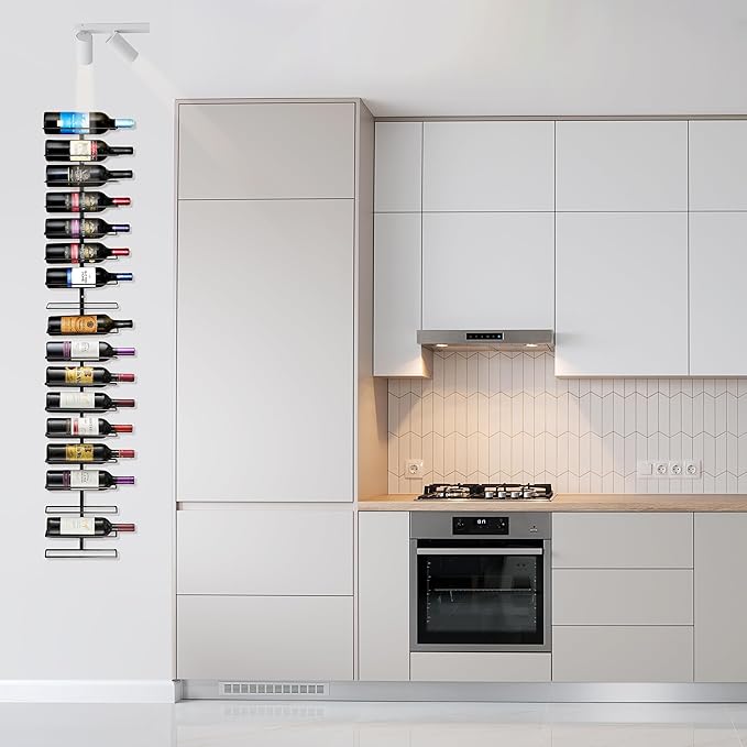 Sorbus Wall Mount Wine Rack – Holds 9 Bottles – Black Metal Wine Bottle Holder - Image 7