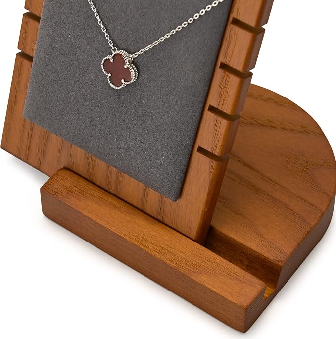 Oirlv Solid Wood Necklace Organizer Showcase Necklace Display Stand Jewelry - Image 7