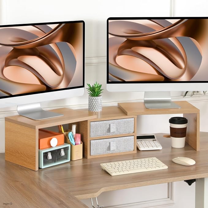 TEAMIX 42 inch Dual Monitor Stand Riser - Image 5