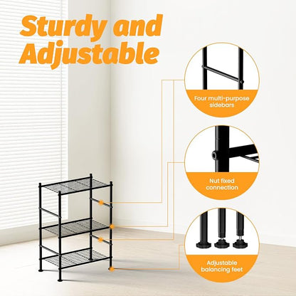 Abiglifty Storage Shelves, 3-Tier Metal Shelving, Wire Shelving - Image 5