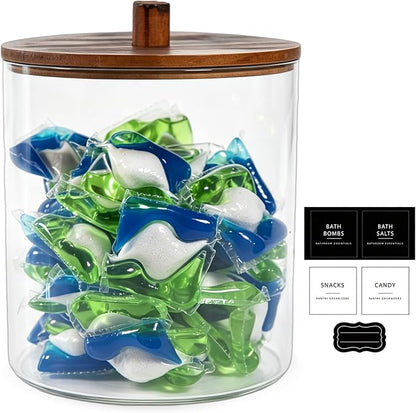 Amolliar 78oz/0.6Gal Laundry Pods Storage Container, Large Clear Laundry Room by Amolliar