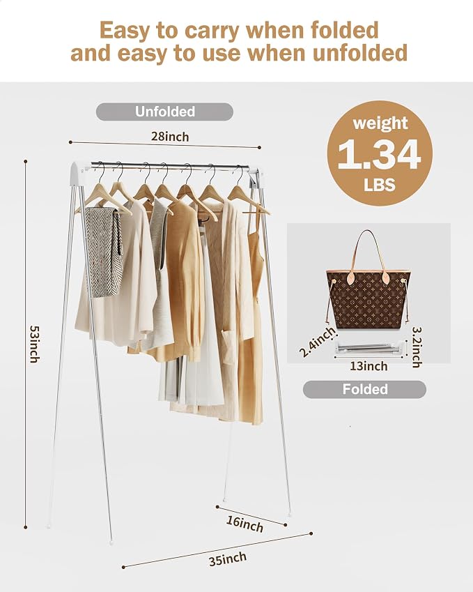 Travel Garment Rack, Portable and Foldable，Folding Clothes Rack - Image 2