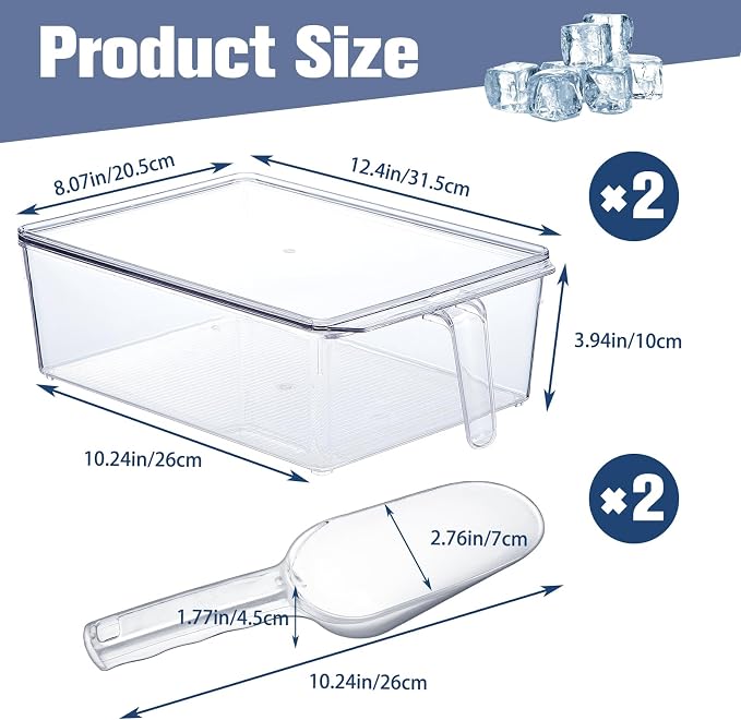 Havawish 4 Pcs Ice Storage Bin for Freezer - Image 2