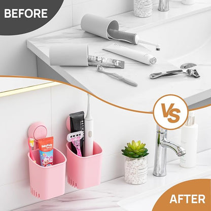 LEVERLOC Powerful Suction Toothbrush Holder 2 Pack, Removable Drill-Free Wall - Image 5