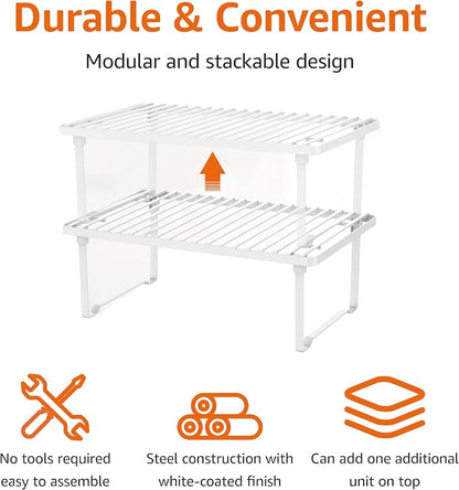 Amazon Basics Stackable Metal Kitchen Storage Shelves - Image 3